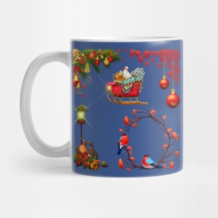 Merry Christmas Birds & Decorations Mug